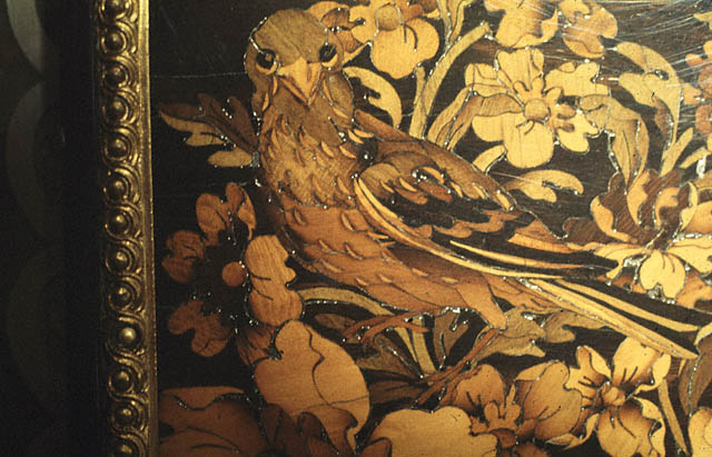 Cabinet on Stand:Bird in marquetry