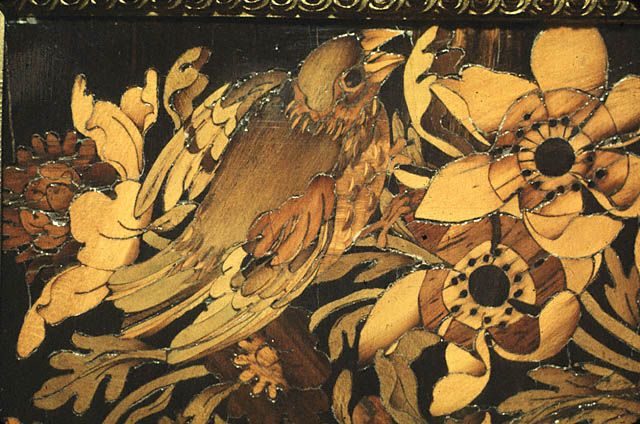 Cabinet on Stand:Bird in marquetry