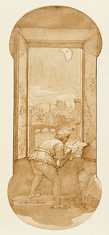  Taddeo Drawing by Moonlight in Calabrese's House  / F. Zuccaro