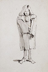 Caricature of a Man Wearing an Overcoat