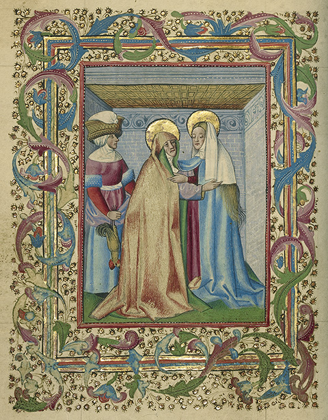 The Visitation, from a book of hours, about 1460, unknown artist. The J. Paul Getty Museum
