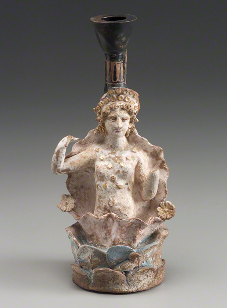Oil Jar in the Shape of Aphrodite at Her Birth / Greek