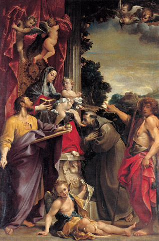Madonna Enthroned with Saint Matthew / Annibale Carracci