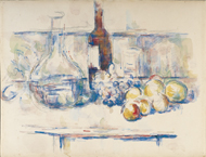 still Life with Carafe, Bottle, and Fruit / Cézanne