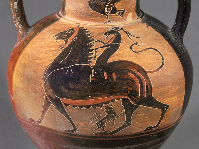 Etruscan black-figured neck amphora