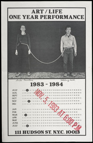 Poster from Art/Life One Year Performance 1983-1984 / Hsieh and Montano