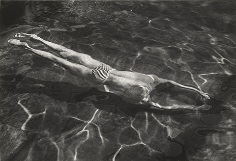 Underwater Swimmer, negative, 1917; print, 1970s,  André Kertész, gelatin silver print. The J. Paul Getty Museum. © Estate of André Kertész