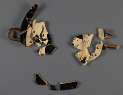 Fragments of the kylix before conservation