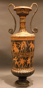 Water Jar with Dionysos, Satyrs, and Maenads / Darius Painter