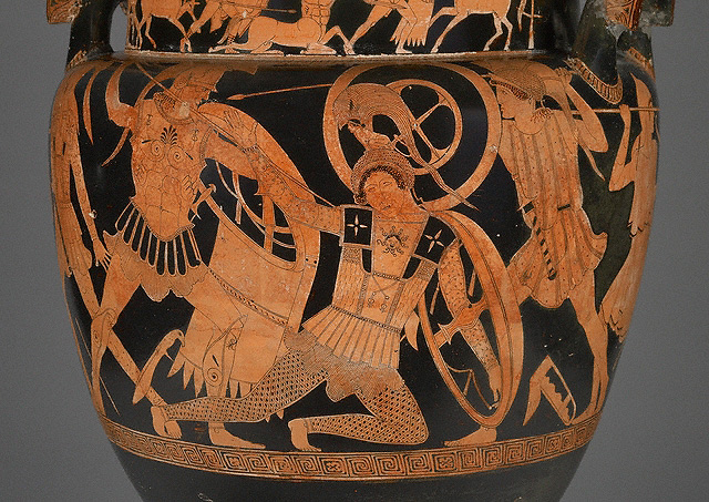 Mixing Vessel with Greeks Battling Amazons / attr. Niobid Painter