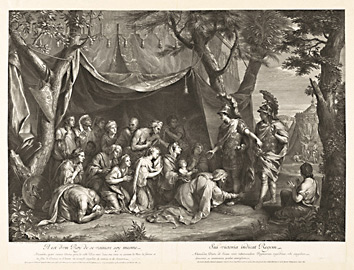 Queens of Persia at the Feet of Alexander / Edelink, after Le Brun