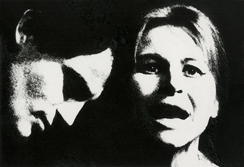 <i>Josef Topol’s Hour of Love, Divadlo za branou, Prague</i>, 1968, Josef Koudelka, gelatin silver print. 