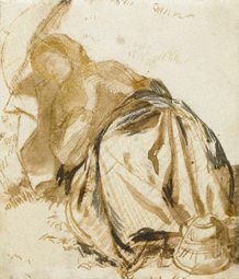 Portrait of Elizabeth Siddal Resting, Holding a Parasol