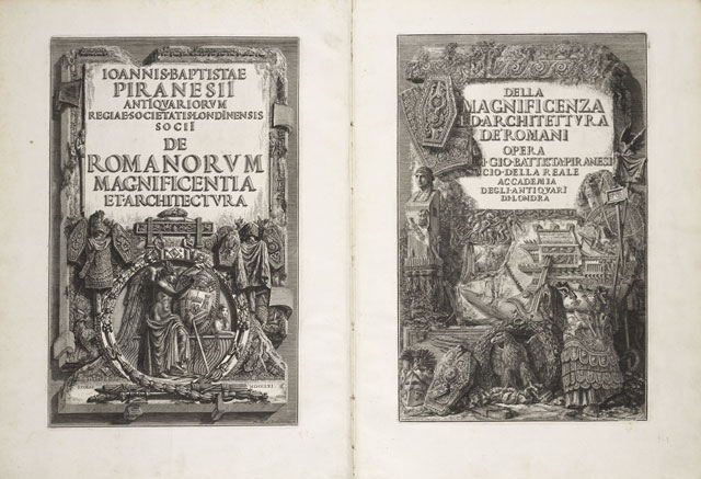 Latin and Italian Title Pages / Piranesi