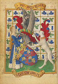 Coat of Arms Held by a Woman and a Greyhound / Fouquet