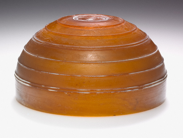 Amber Bowl with White Ridges / Unknown