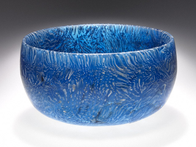 Bowl with Blue and White Canes / Unknown