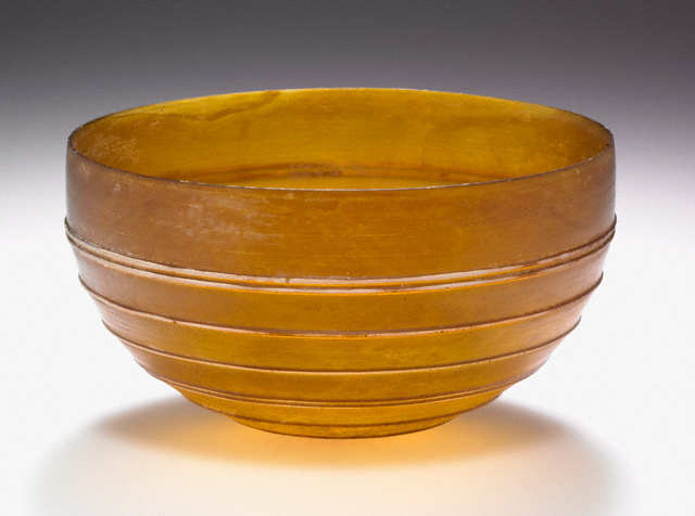 Amber Bowl with White Ridges / Unknown
