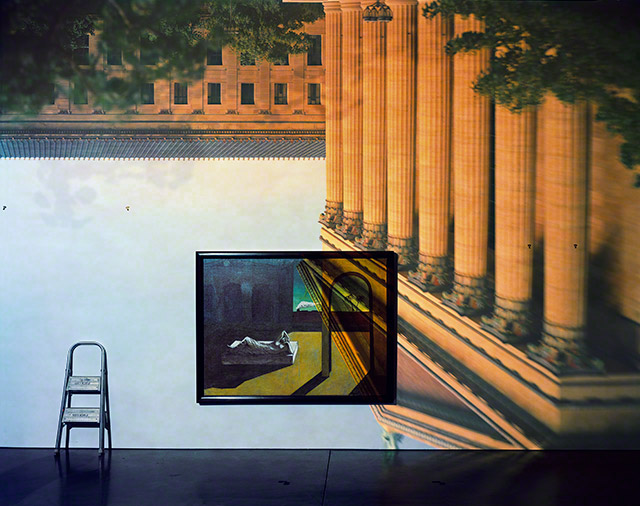 Camera Obscura: The Philadelphia Museum of Art East Entrance in Gallery #171 with a De Chirico Painting
