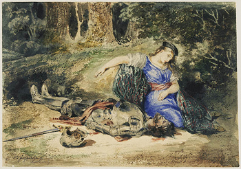 Death of Lara / Delacroix