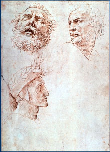 Raphael. The heads of Homer, Dante and another poet. Royal Collection copyright 2000 Her Majesty Queen Elizabeth II