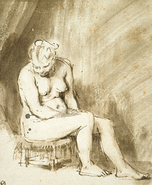 Seated Female Nude / Rembrandt