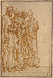 Study of Four Saints (Peter, Paul, John the Evangelist, and Zeno) / Mantegna