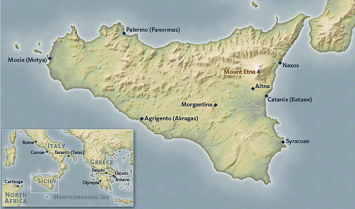Map of Sicily, circa 400 B.C.