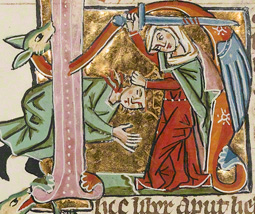 Initial H: Judith Beheading Holofernes 