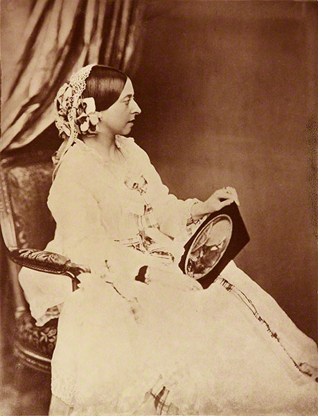 Portrait of Queen Victoria Holding Portrait of Prince Albert