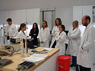 conservation students in the lab