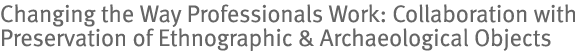 Changing the Way Professionals Work: Collaboration in the Preservation of Ethnographic and Archaeological Objects