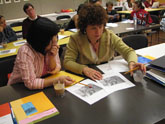 Teachers work together in a Getty workshop.
