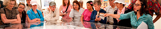 Tour participants learn about food in art.