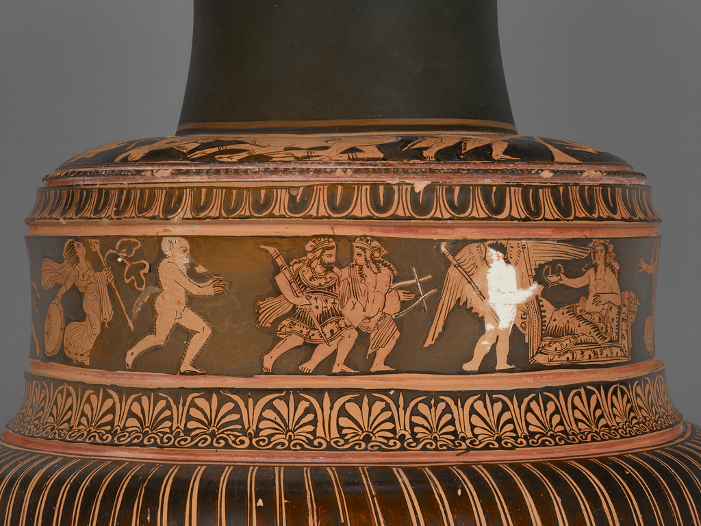 Attic Red Figure Dinoid Volute Krater And Stand Getty Museum