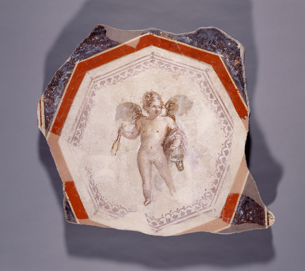 Fresco Depicting Cupid Holding Two Sticks And A Pail Getty Museum