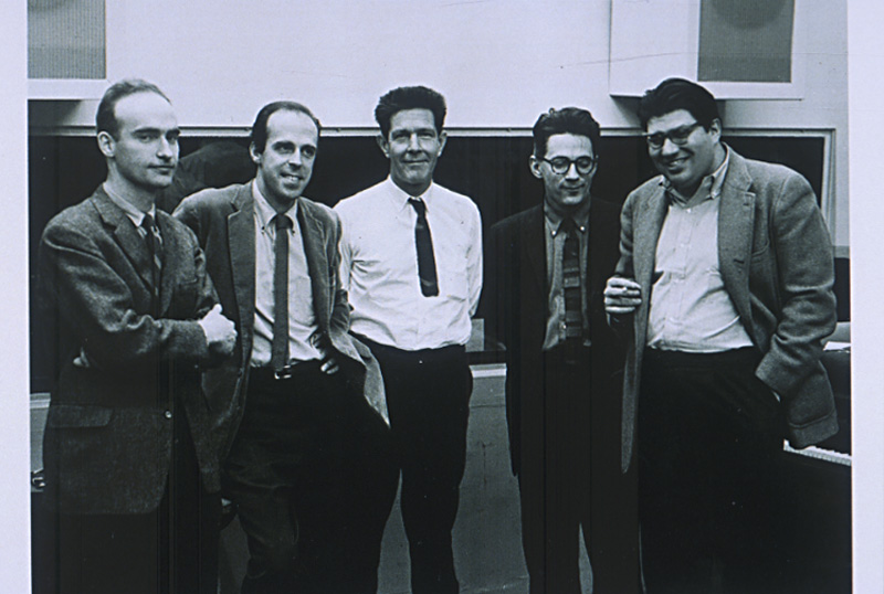 Arnold/Christian Wolff, Earle Brown, John Cage, David Tudor, and Morton Feldman at the Capitol Records Studio in New York