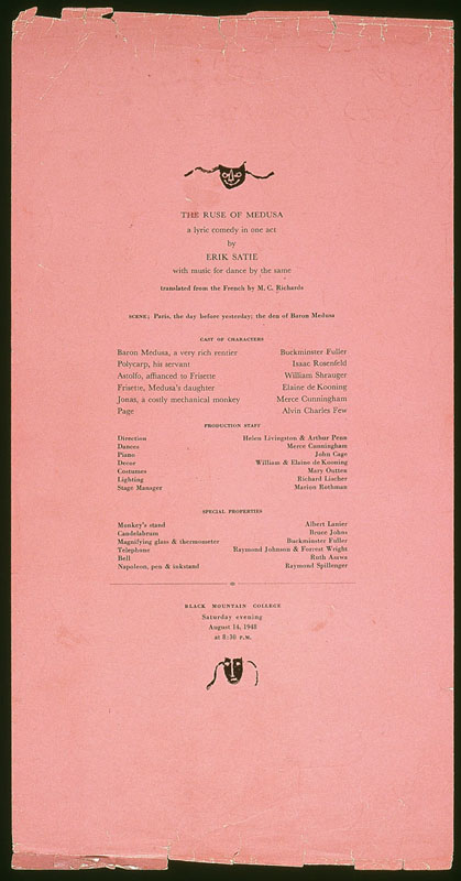Program for a performance of Erik Satie's The Ruse of Medusa
