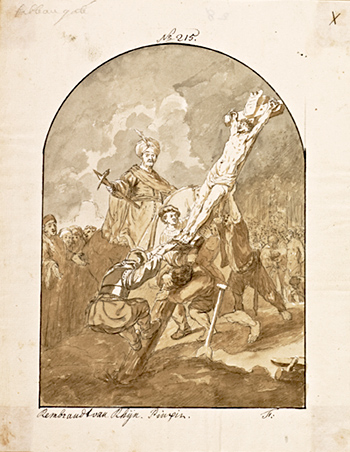 Jean-Victor Frédou de la Bretonnière's drawing after the painting Deposition by Rembrandt van Rijn