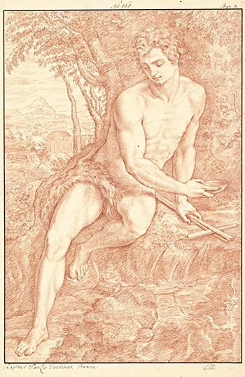 Georg Metellus' highly finished drawing after the painting St. John the Baptist in the Wilderness by Daniele da Volterra