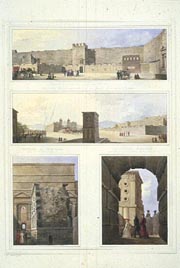 Montiroli/Views of the Porta Maggiore and the Tomb of the Baker, Rome 