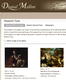 A mock-up of the Digital Mellini web page