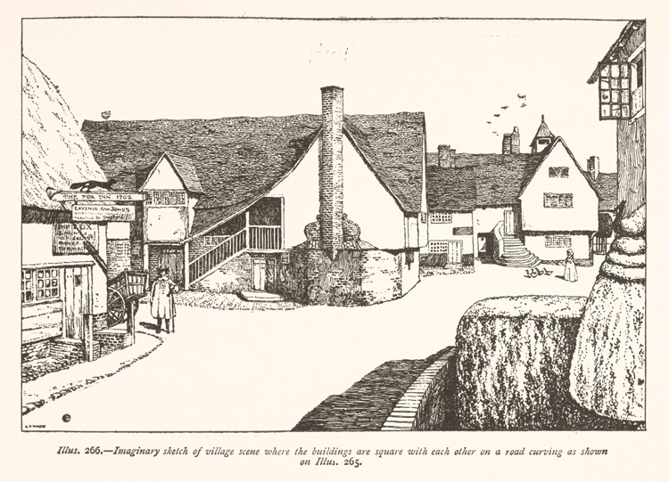 Illustration of an imaginary village / Unwin