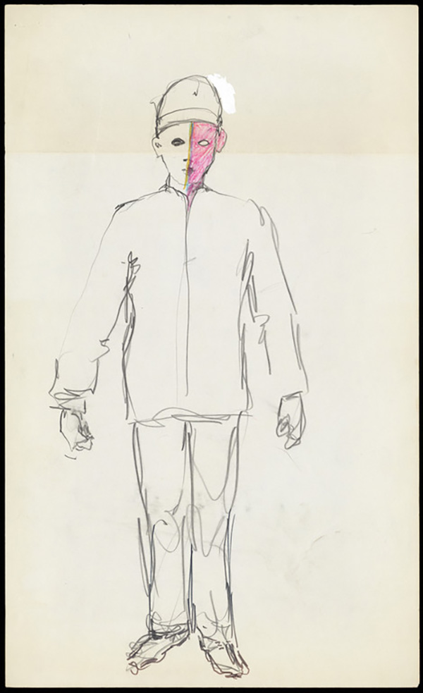 Untitled (drawing of the costume for the performance The Way to Be)