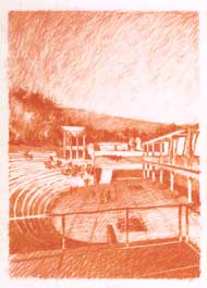 The Getty Villa: Outdoor Theater from the Arrival Balcony