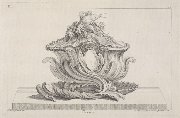 Huquier/Plate from the Oeuvre de Juste Aurele Meissonnier (1742-1748 ), showing a tureen adorned with a crayfish, shells, and swirling leaves