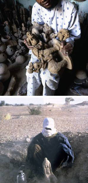An antiquities dealer and a looter near Djenne, Mali