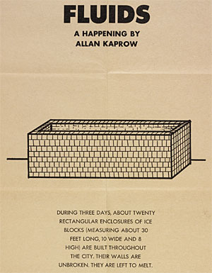 Allan Kaprow, Detail of a poster for Fluids (with score)