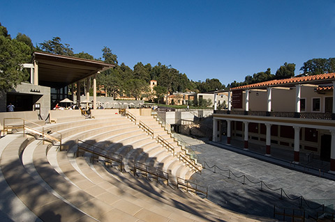 The Barbara and Lawrence Fleischman Theater is an outdoor classical theater based on ancient prototypes.