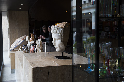 Inside the Getty Villa shop.